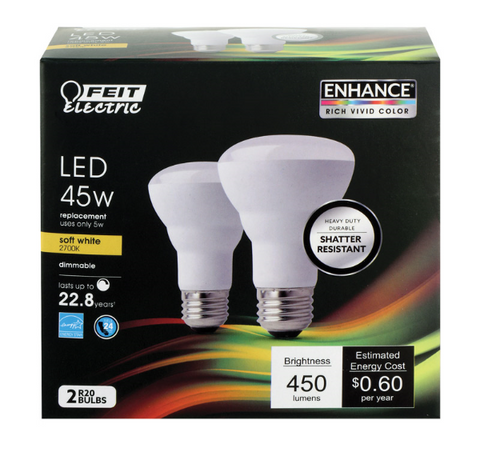 LED Bulb FEIT Electric R20 E26 (Medium) Soft White 45W