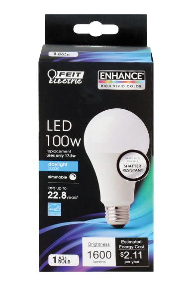 LED Bulb Feit Electric A19 E26 (Medium)Daylight 100 Watt