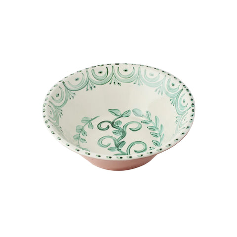 Green and White Terracotta Bowl