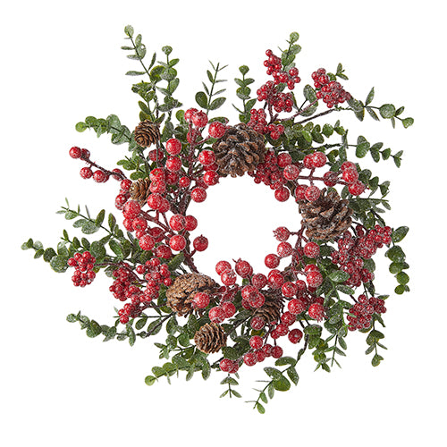 Iced Berry & Pinecone Mini Wreath