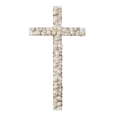 Wood Cross with Pearls - Assorted