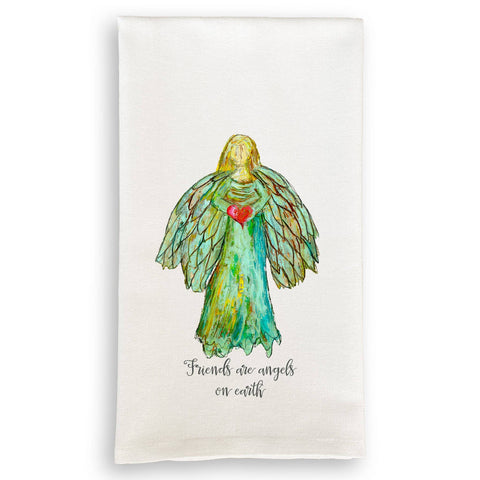 French Graffiti - Colorful Angel with Heart Dishtowel