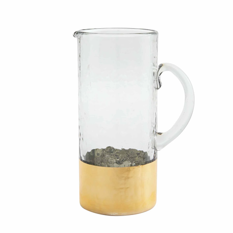 Hammered Gold Glass Pitcher