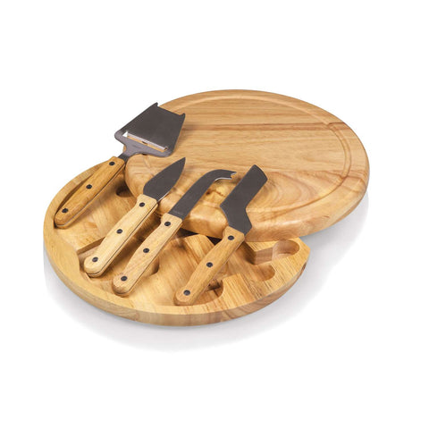 Picnic Time Natural Rubberwood Cheese Board -10 in W x 10.2 in L