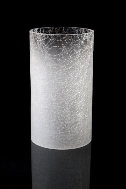 Crackled Glass Cylinder - White