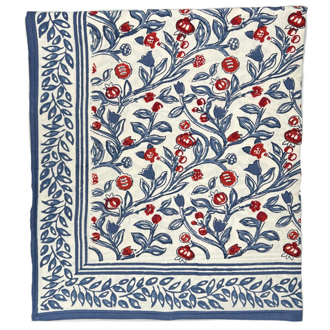 Pomegranate - Emma Tablecloth - Red and Blue