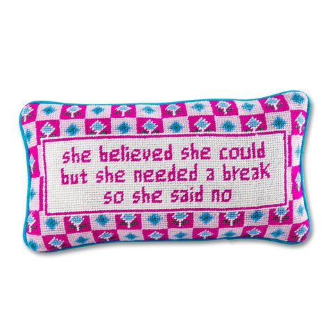 Furbish Studio - "She Needed a Break" Needlepoint Pillow