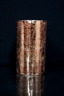 Crackled Glass Cylinder - Copper