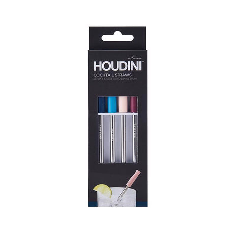 Houdini Stainless Steel/Silicone Cocktail Straws