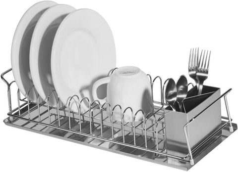 Oggi 3-Piece Dish Drain Set with Utensil Caddy and Dip Tray