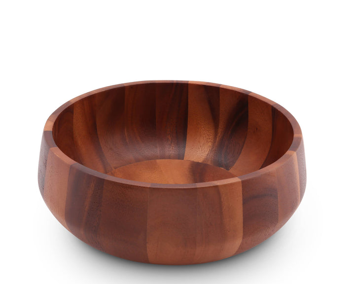 Arthur Court Large Modern Round Acacia Wood Salad Bowl