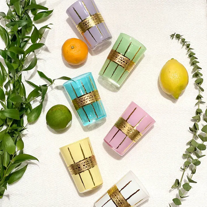 Gold Cord Tea Glass Assorted Colors