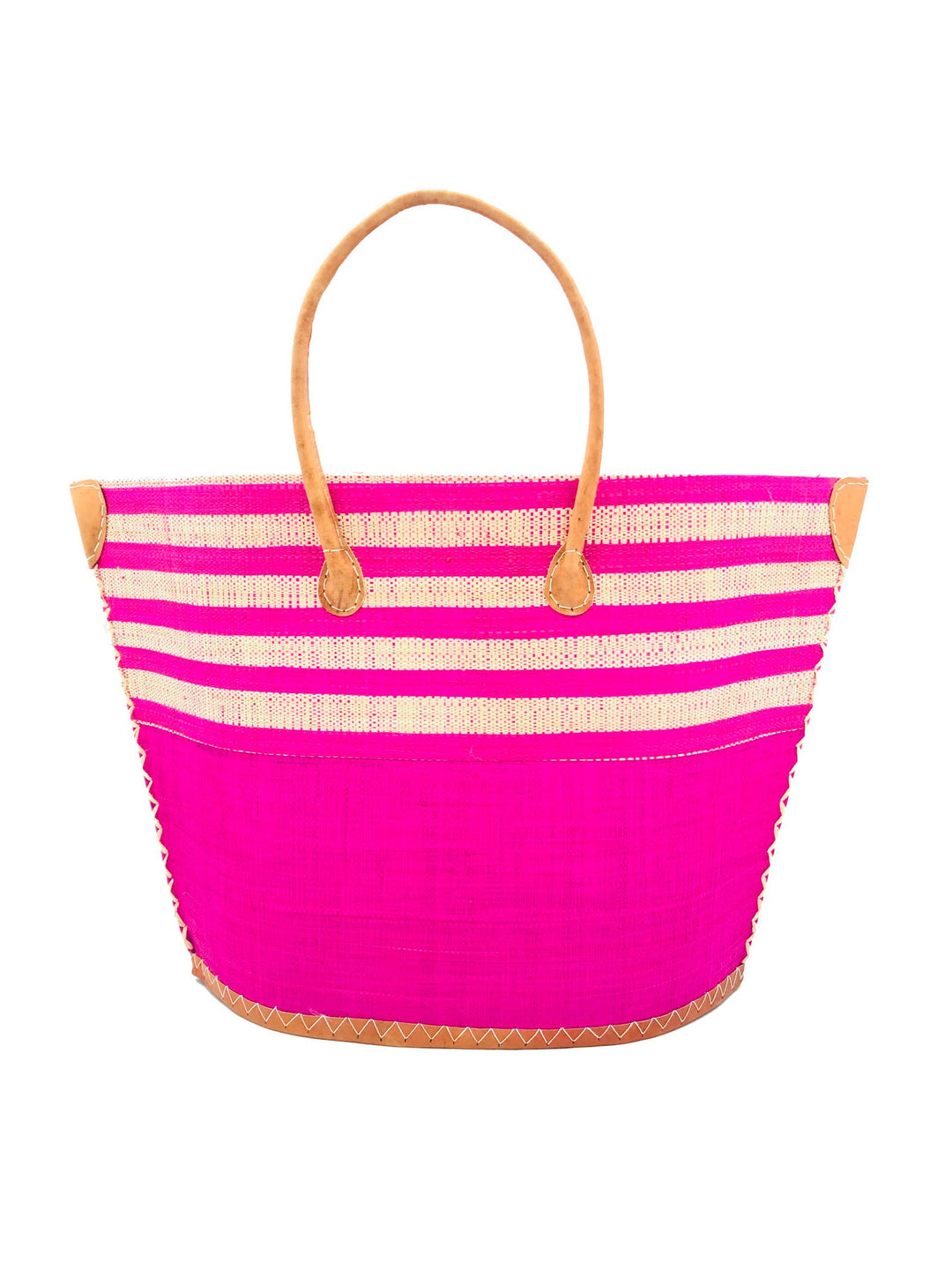 Shebobo Santa Cruz Two-Tone Striped Straw Tote Bag