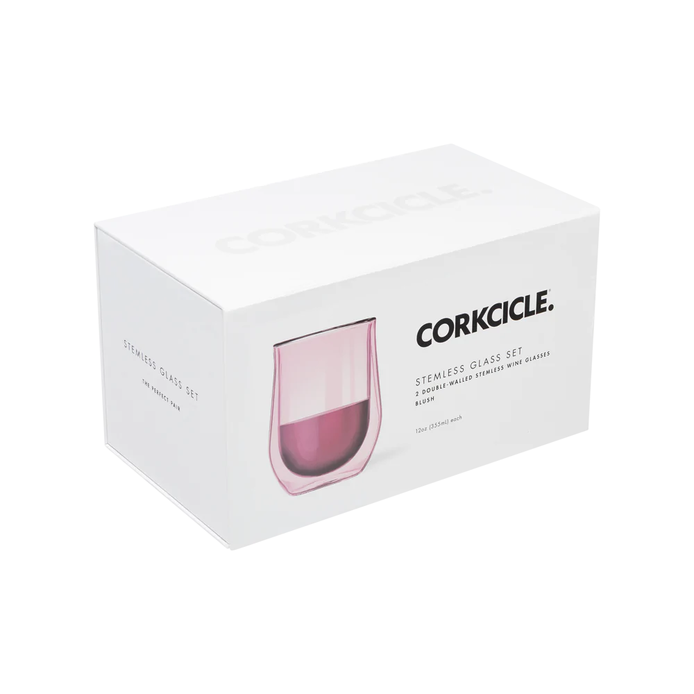 Corkcicle - Blush Stemless Wine Glass Boxed Set
