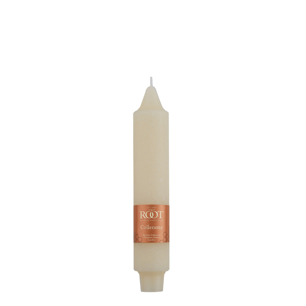 Root Candles - 7" Timberline Collenette Taper Candle - Ivory