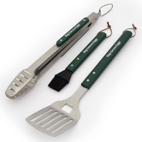 Big Green Egg Stainless Steel Green/Silver BBQ Tool 3 pc Set