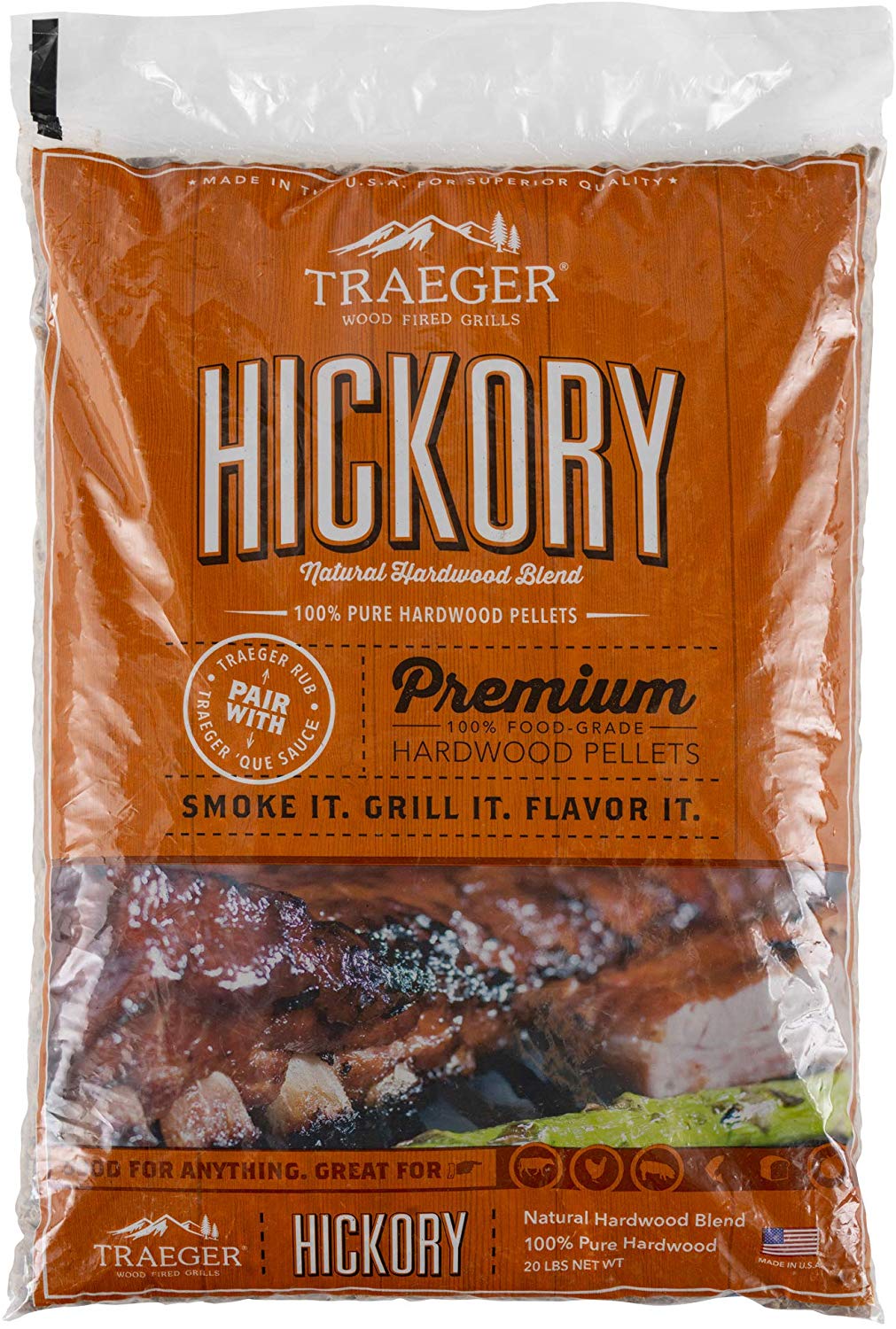 Traeger Hickory BBQ Wood Pellets - 20lb