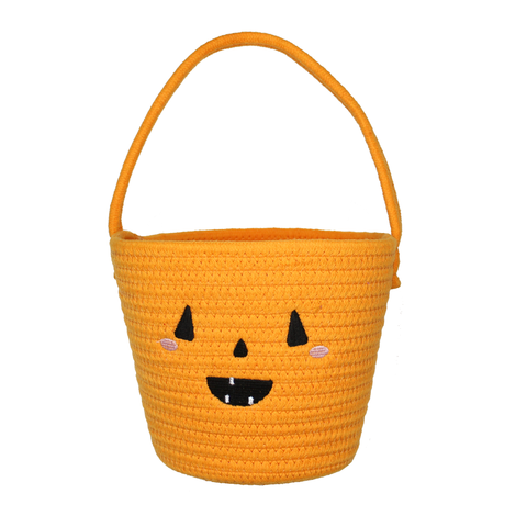 Rope Halloween Basket - Pumpkin