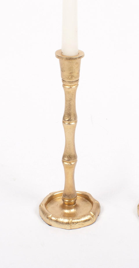 Gold Bamboo Candlestick - Small