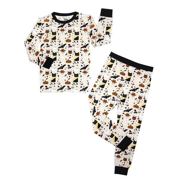 Spooky Cute Kids Pajama Set - Beige
