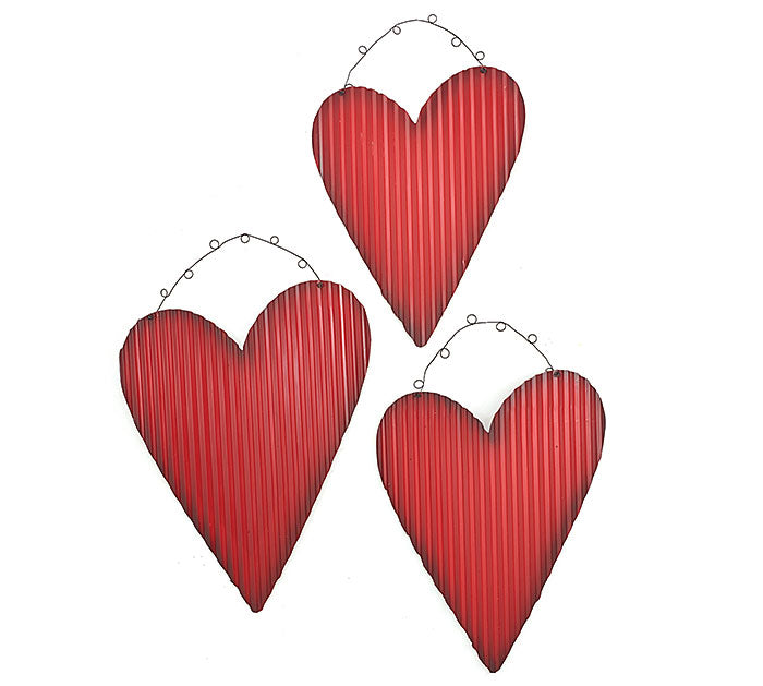 Corrugated Tin Heart Door Hanger