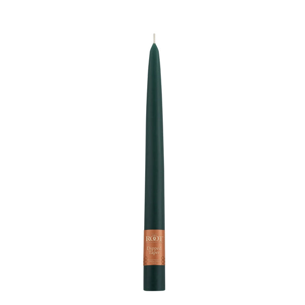 Root Candles - 9" Dipped Taper Candle - Dark Green