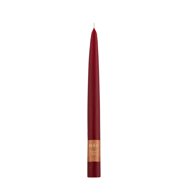 Root Candles - 9" Dipped Taper Candle - Garnet