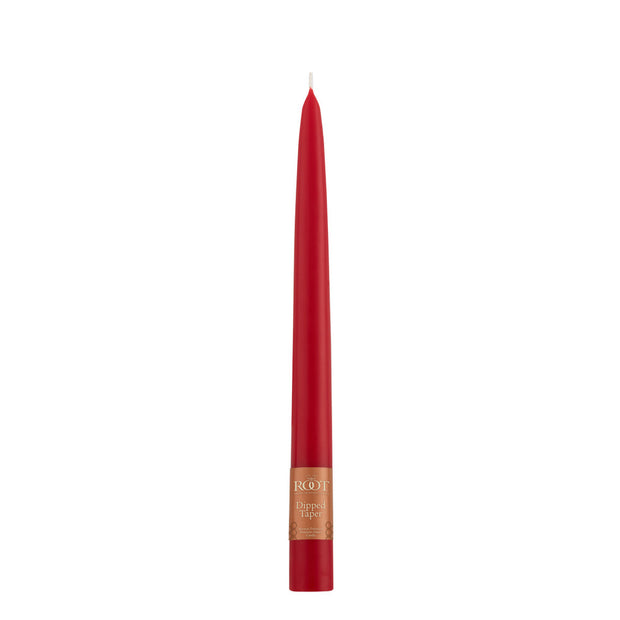 Root Candles - 9" Dipped Taper Candle - Red