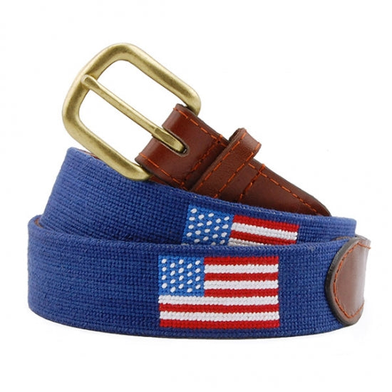 Smathers and Branson American Flag Needlepoint Belt