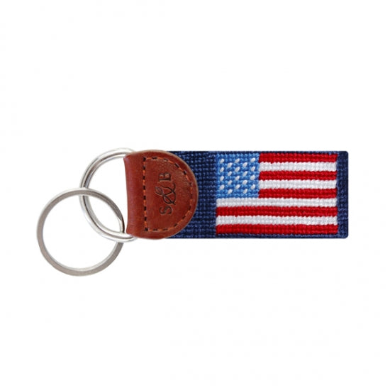 Smathers and Branson - American Flag Needlepoint Key Fob