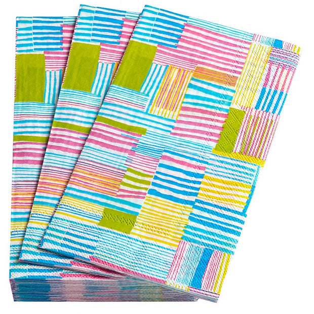 Annie Selke - Block Stripe Multi Paper Guest Towel