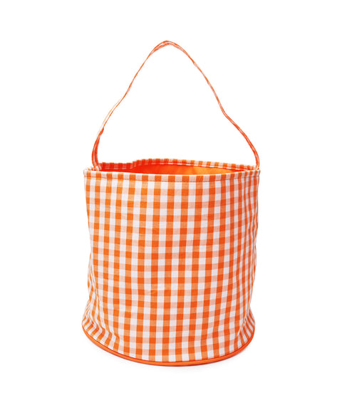 Gingham Halloween Treat Bag - Orange
