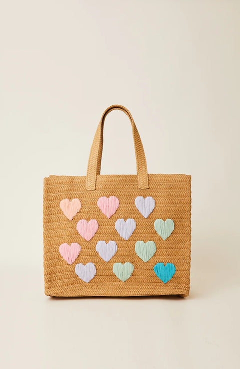 Be Mine Woven Tote - Sand Pastel