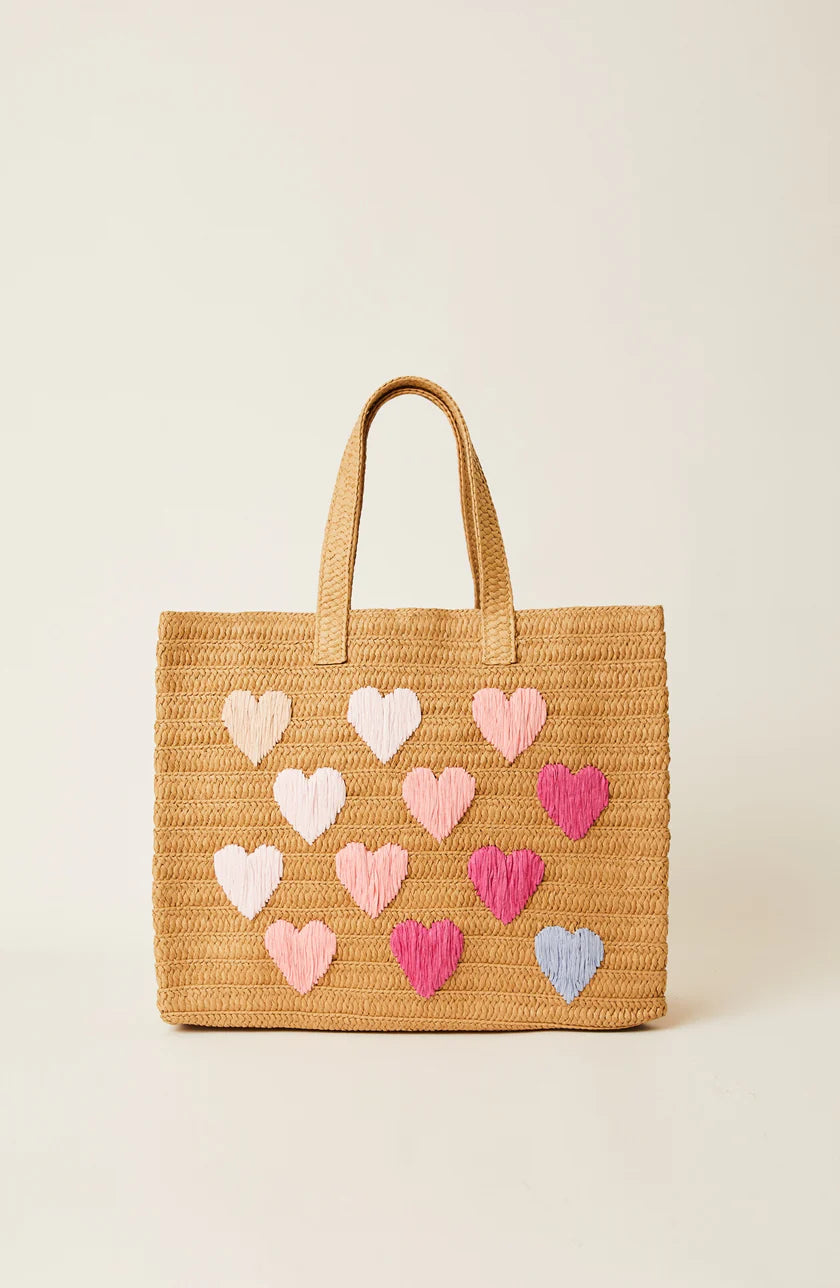 Be Mine Woven Tote - Sand Pink
