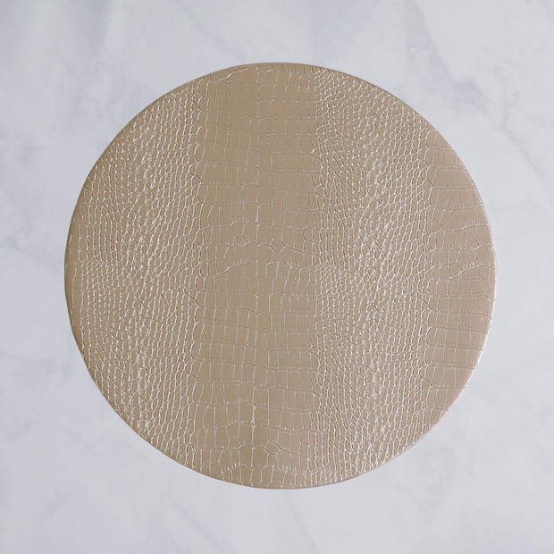Beatriz Ball - Vida Croc Reversible Round Placemat - Silver and Gold