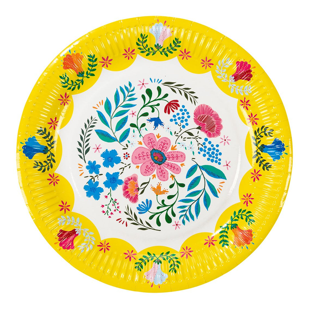 Boho Mix Floral Paper Plates