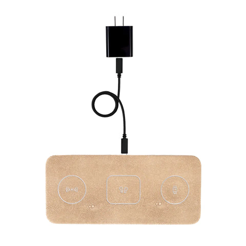 Portable Wireless Fast Charging Pad - Tan