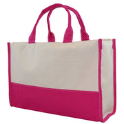 Vivera Tote Bag - Natural & Hot Pink