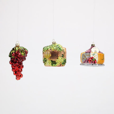 Wine, Grapes, and Cheese Ornament
