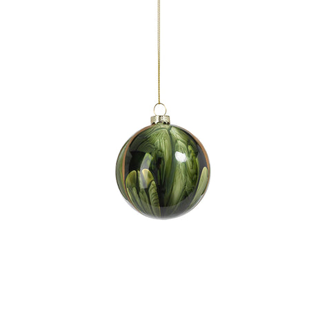 Water Color Glass Ornament - Shiny Green - Small