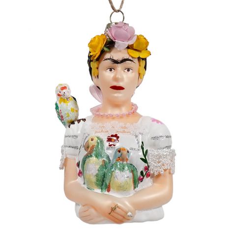 Frida Kahlo with Parrots Ornament