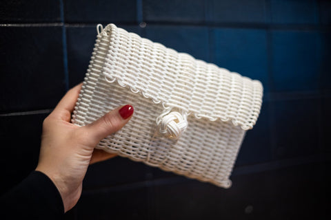 The Lilley Line - Woven Clutch - White