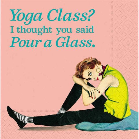 Yoga Class Pour a Glass Beverage Napkins