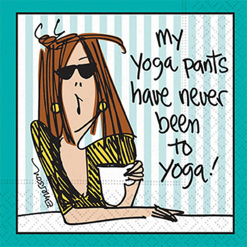 Yoga Pants Never Been to Yoga Cocktail Napkins