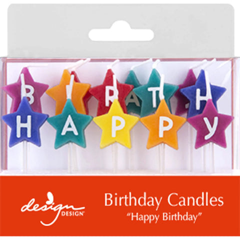 Happy Birthday Stars Sculpted Candles