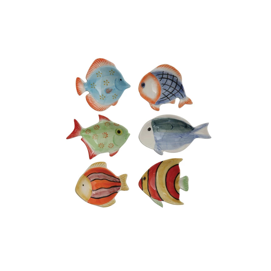 Hand-painted Stoneware Fish Dish