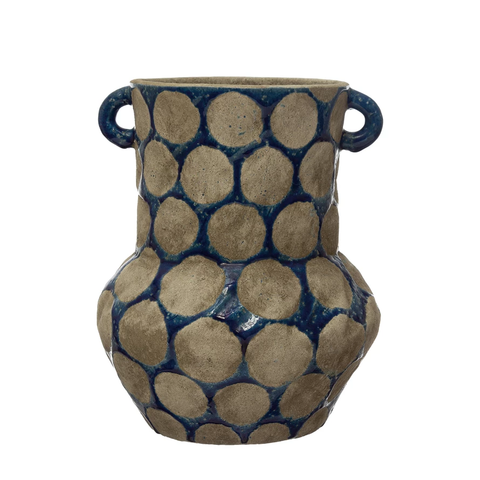 Dotted Wax Relief Terracotta Vase