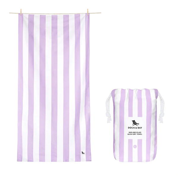 Dock & Bay Lombok Lilac Stripe Quick Dry Towel