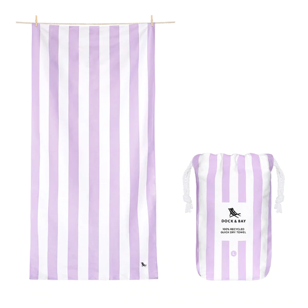 Dock & Bay - Quick Dry Towel - Lombok Lilac Stripe