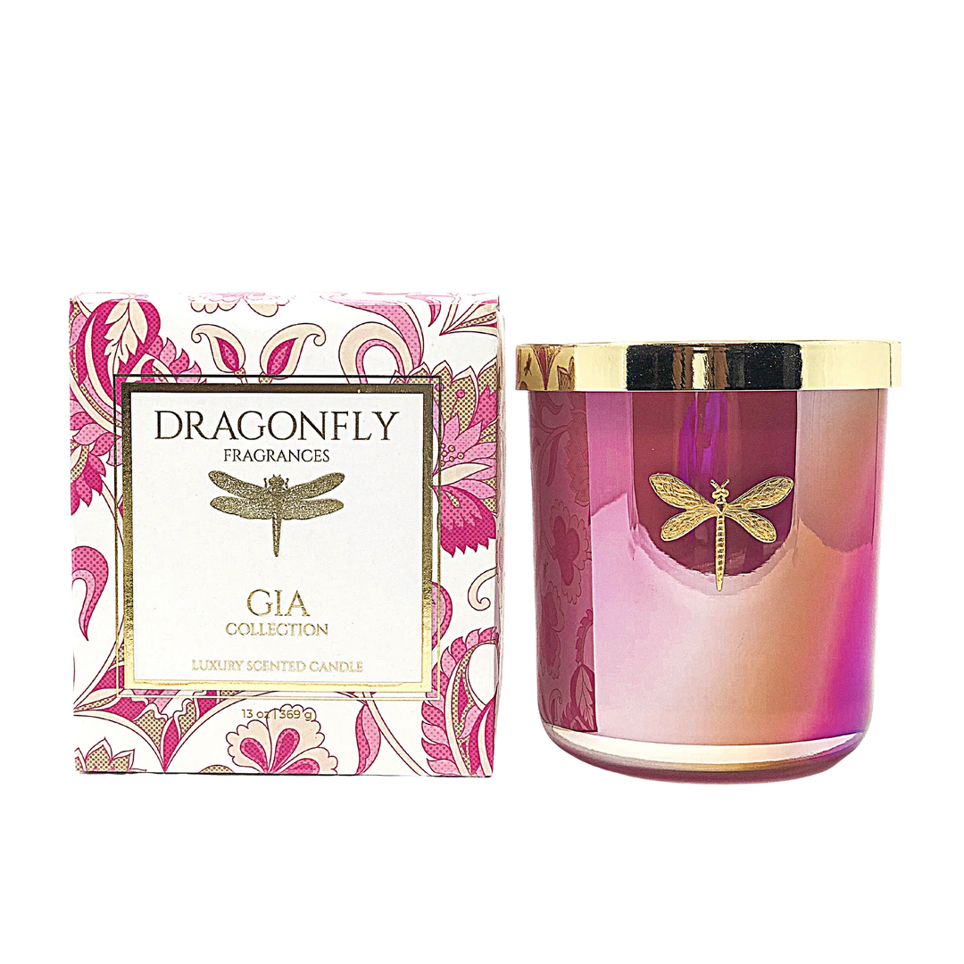 Dragonfly Fragrances - Gia Candle - Iridescent Pink - Rose Prosecco